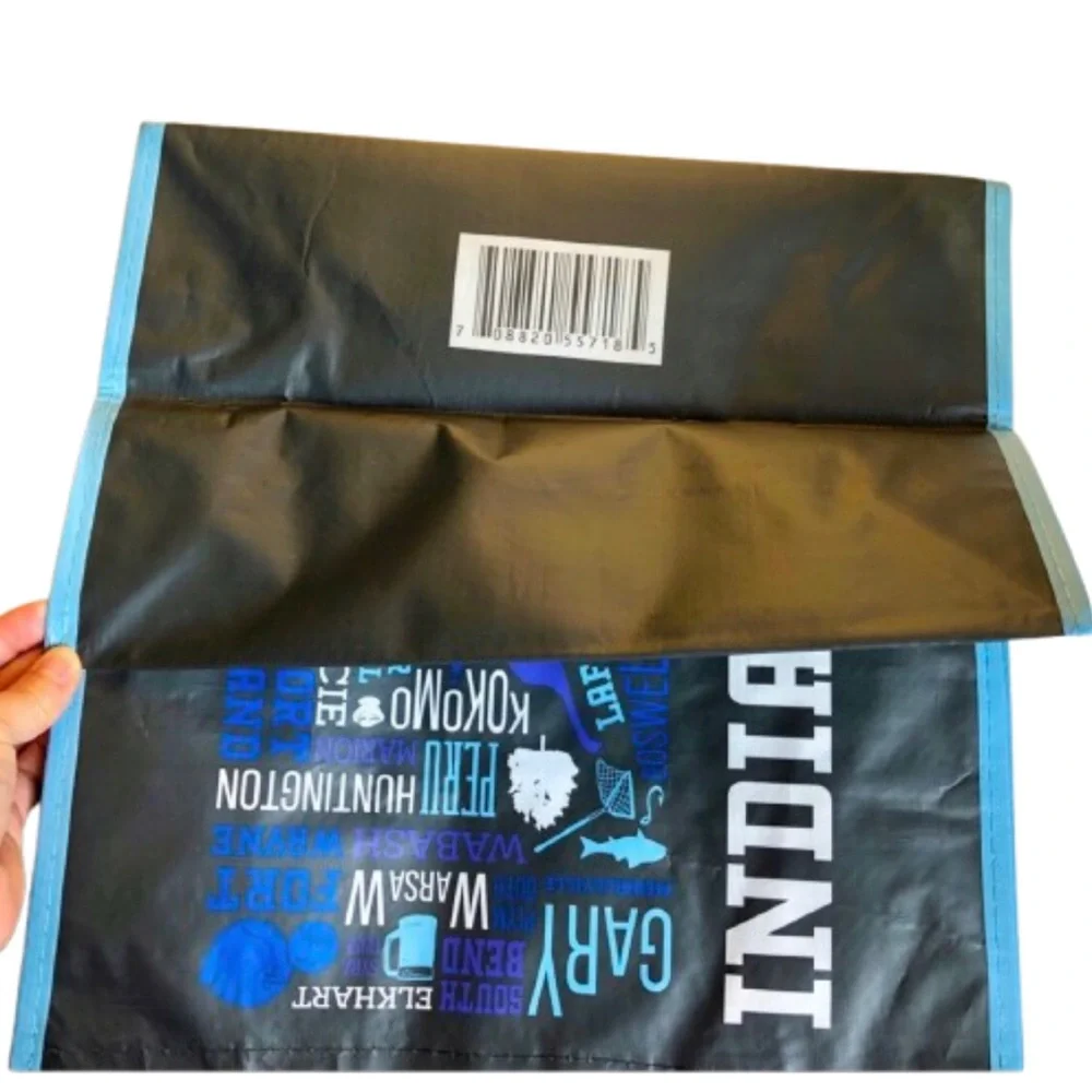 🌶️$5🌶️ NEW Reusable Grocery Bag INDIANA Cities Meijer 13 3/4” x 12 5/8” x 7 3/4”